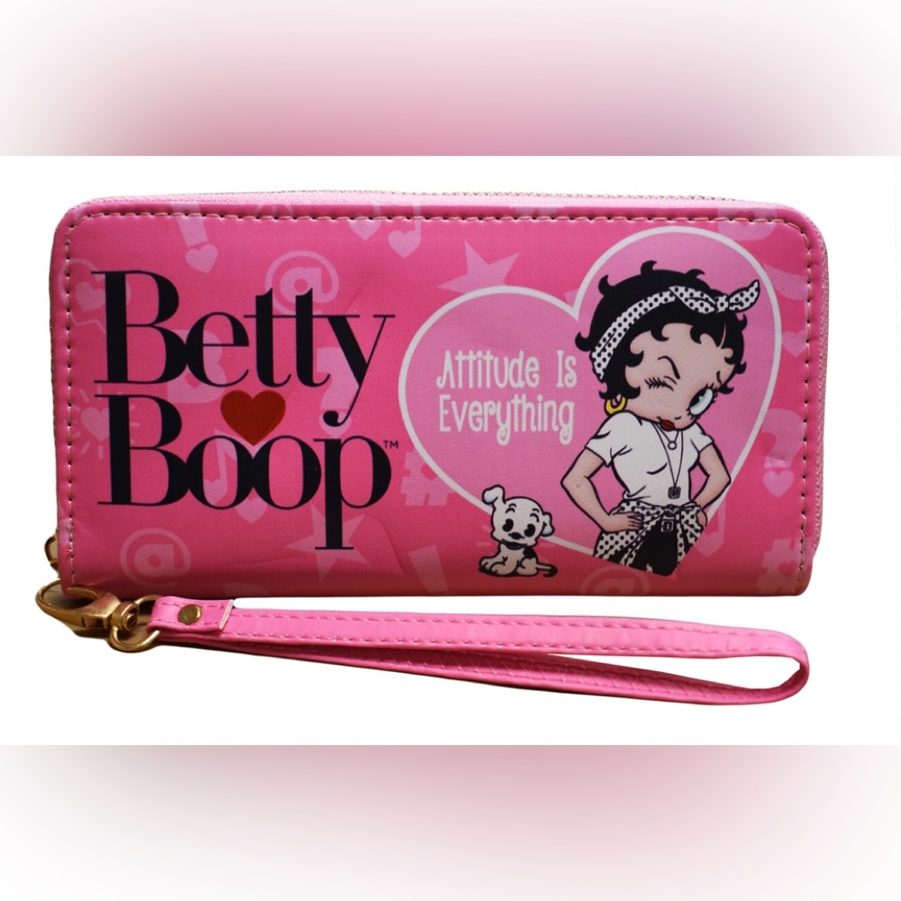 NWT Betty Boop wallet Attitude is everything pink black white